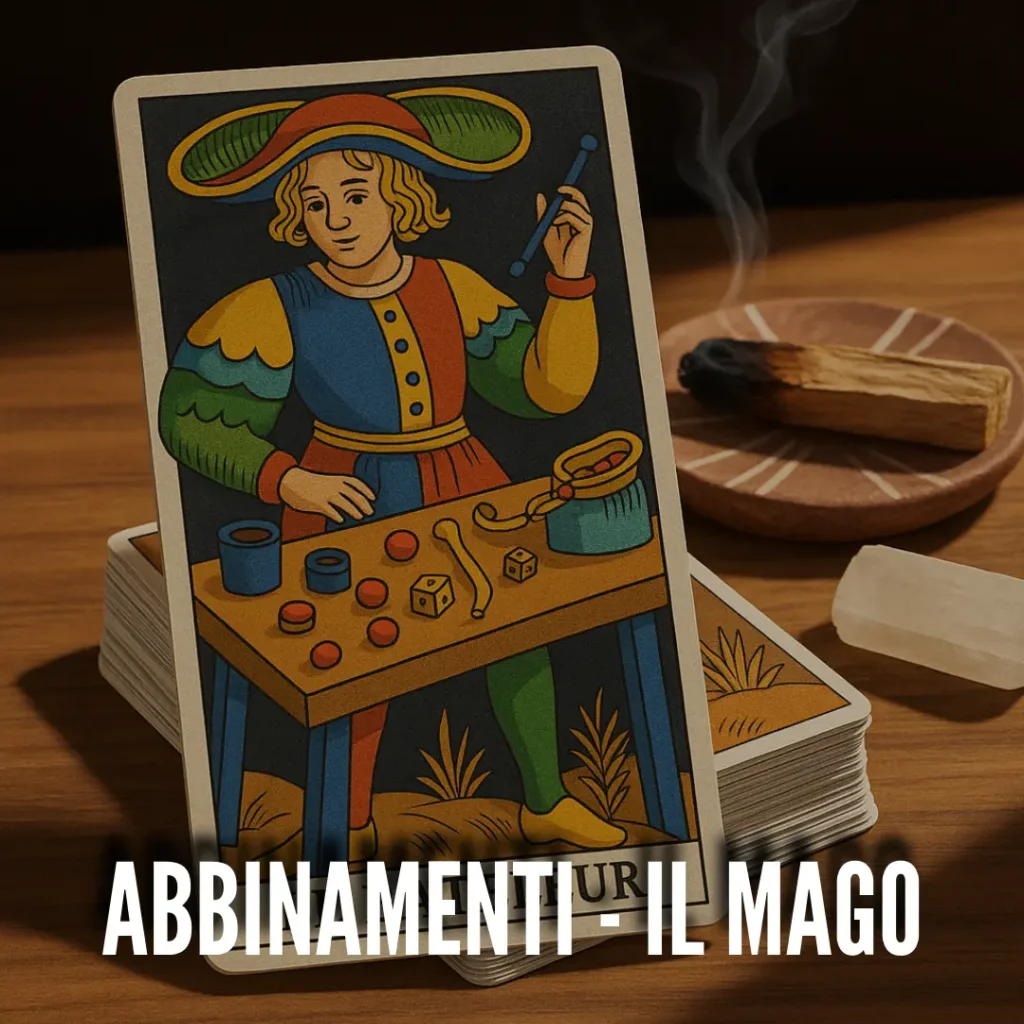 Il bagatto abbinato a altre carte dei tarocchi
