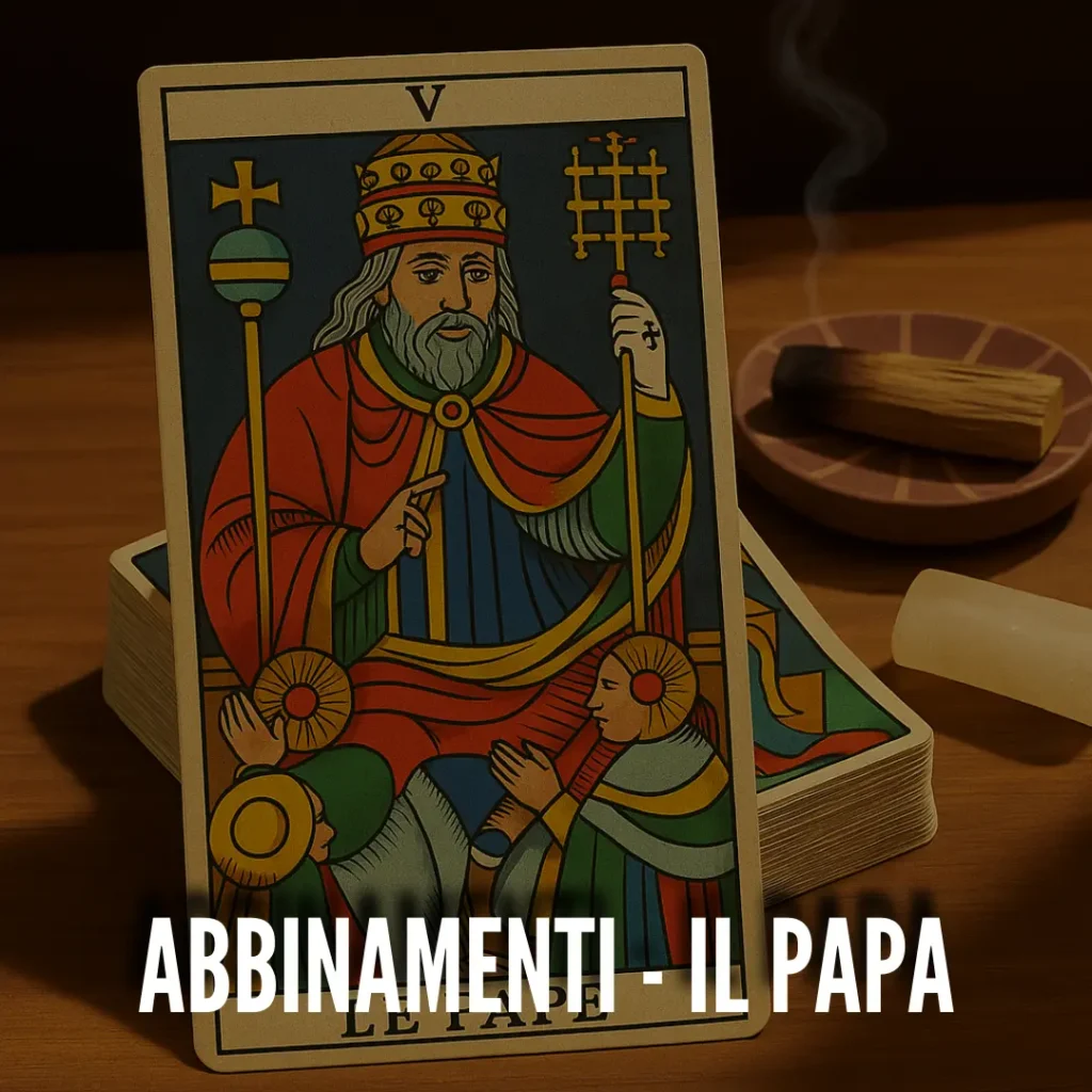Il papa insieme a altre carte dei tarocchi