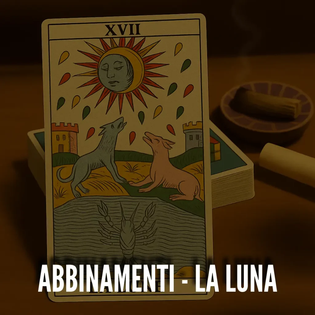 la luna insieme a altre carte dei tarocchi